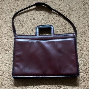 Vintage burgundy Leather portfolio Bag